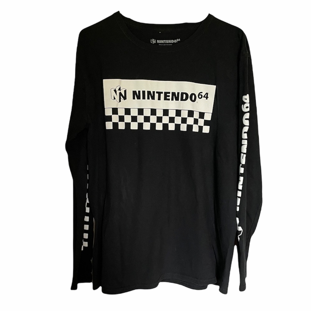 Nintendo 64 Long Sleeve Black T-shirt Size Large